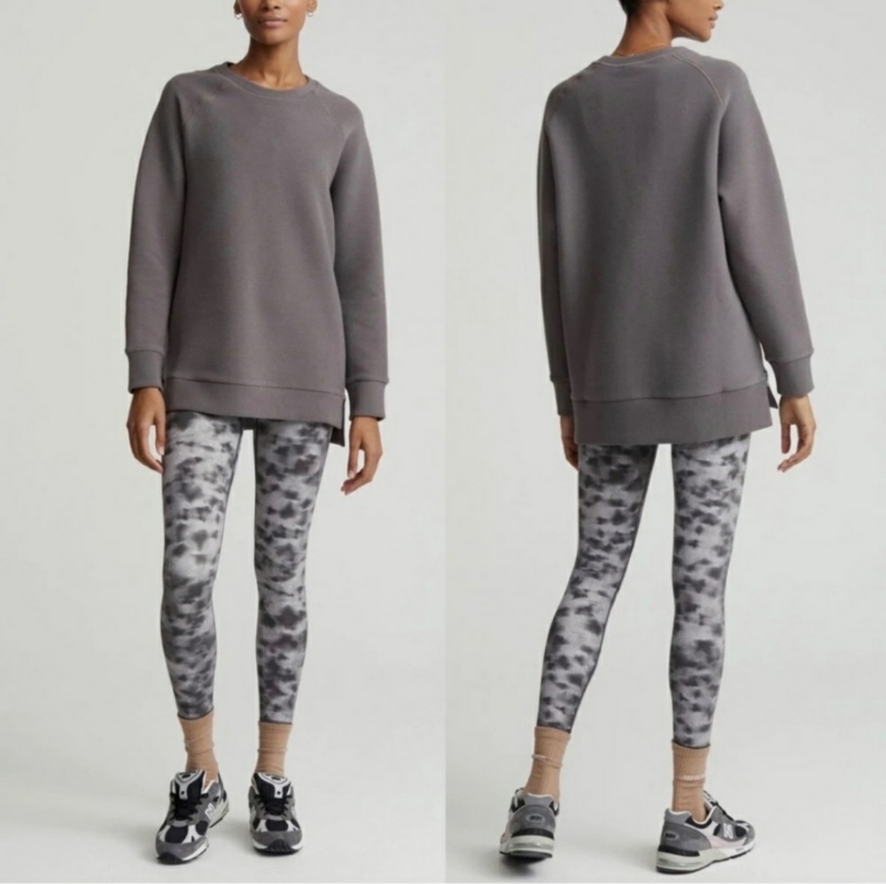 Varley Manning Deep Charcoal Ribbed Sweatshirt, Size M